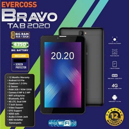 EVERCOSS X7 (BRAVO TAB 2020) BLACK