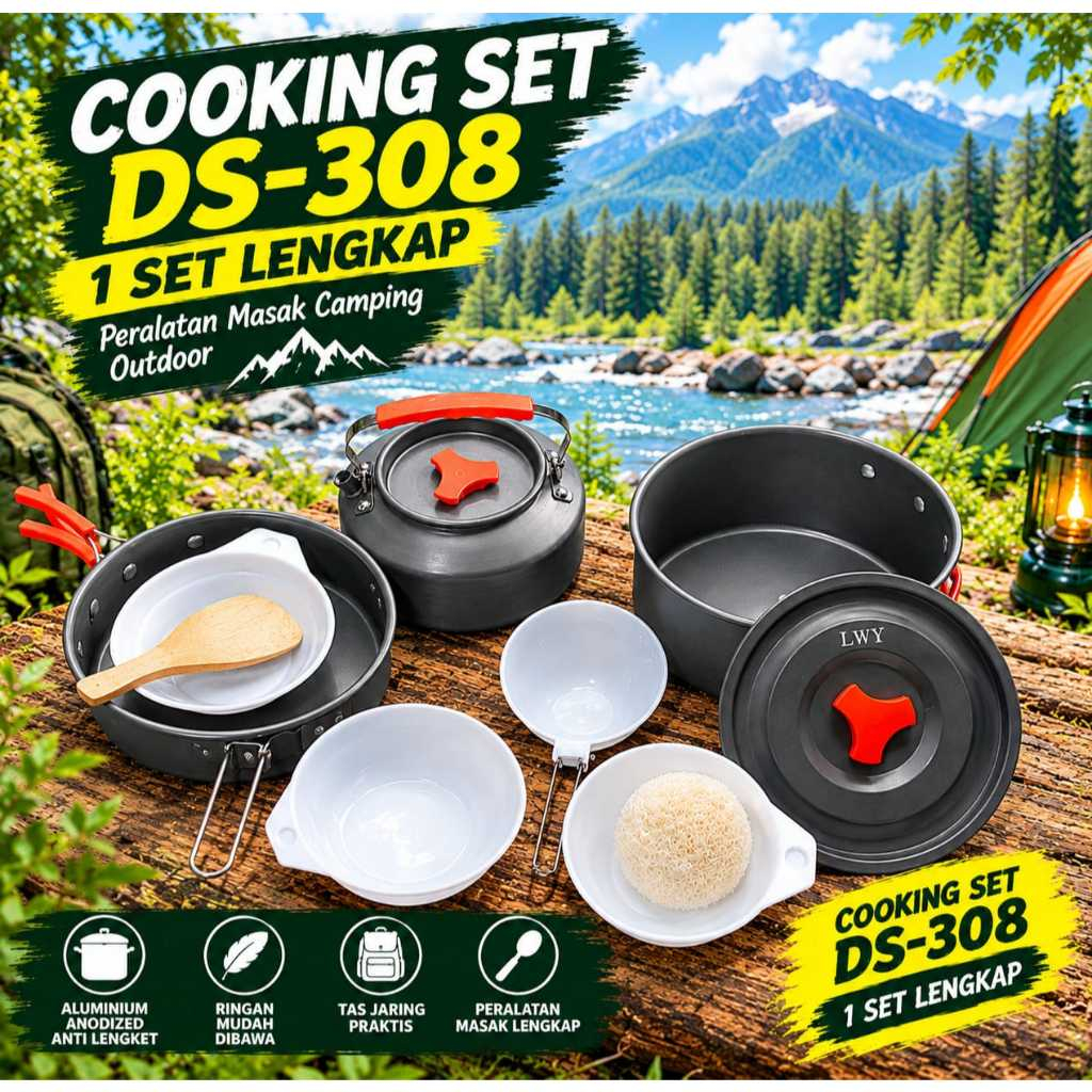 cooking set nesting teko camping 308
