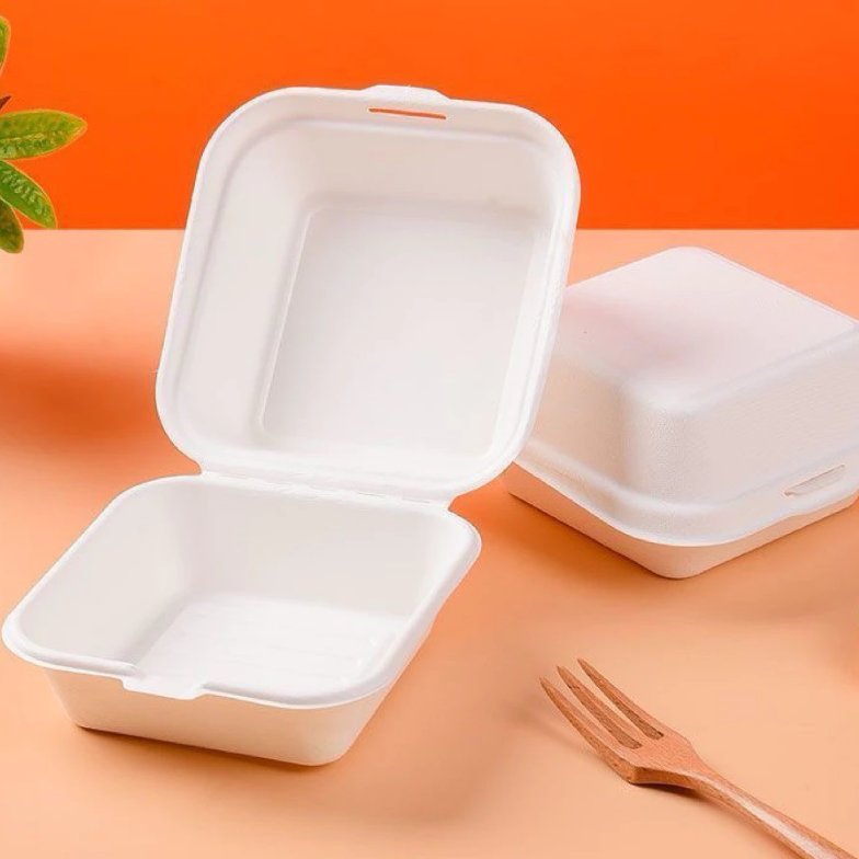 Box Bento Cake // BAGASSE BENTO CAKE BOX // Bagasse Burger Box eco friendly // bagasse bento cake bo