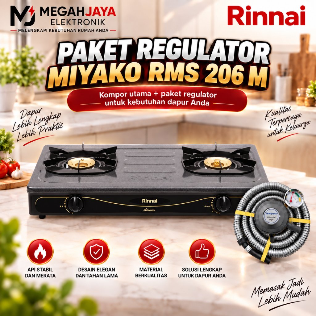 [COD READY] PAKET HEMAT KOMPOR + REGULATOR RINNAI RI 602 AG / RI-602AG / RI602AG / RI-602 AG (2 TUNG