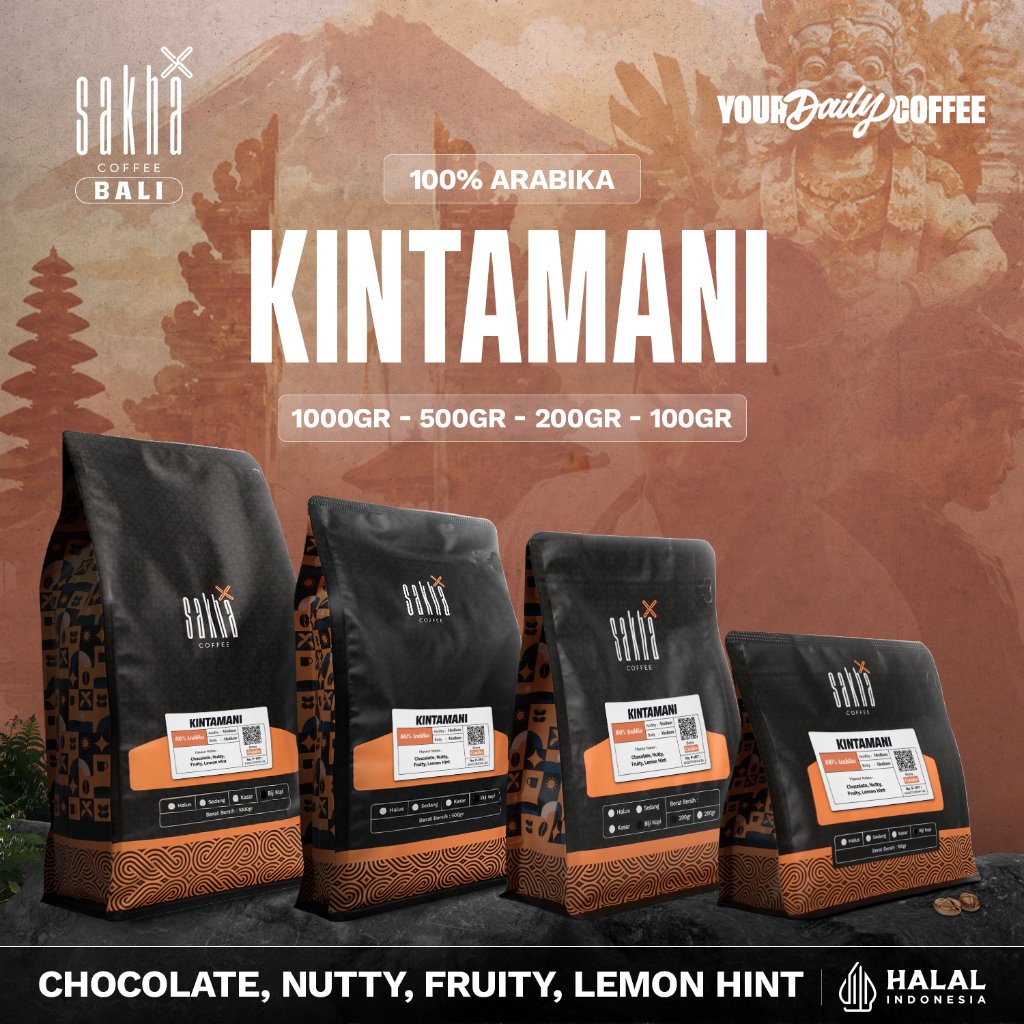 Sakha Coffee Bali - Kopi Arabika Bali Kintamani Arabica Coffee Bean Espresso Manual Brew Biji Bubuk 