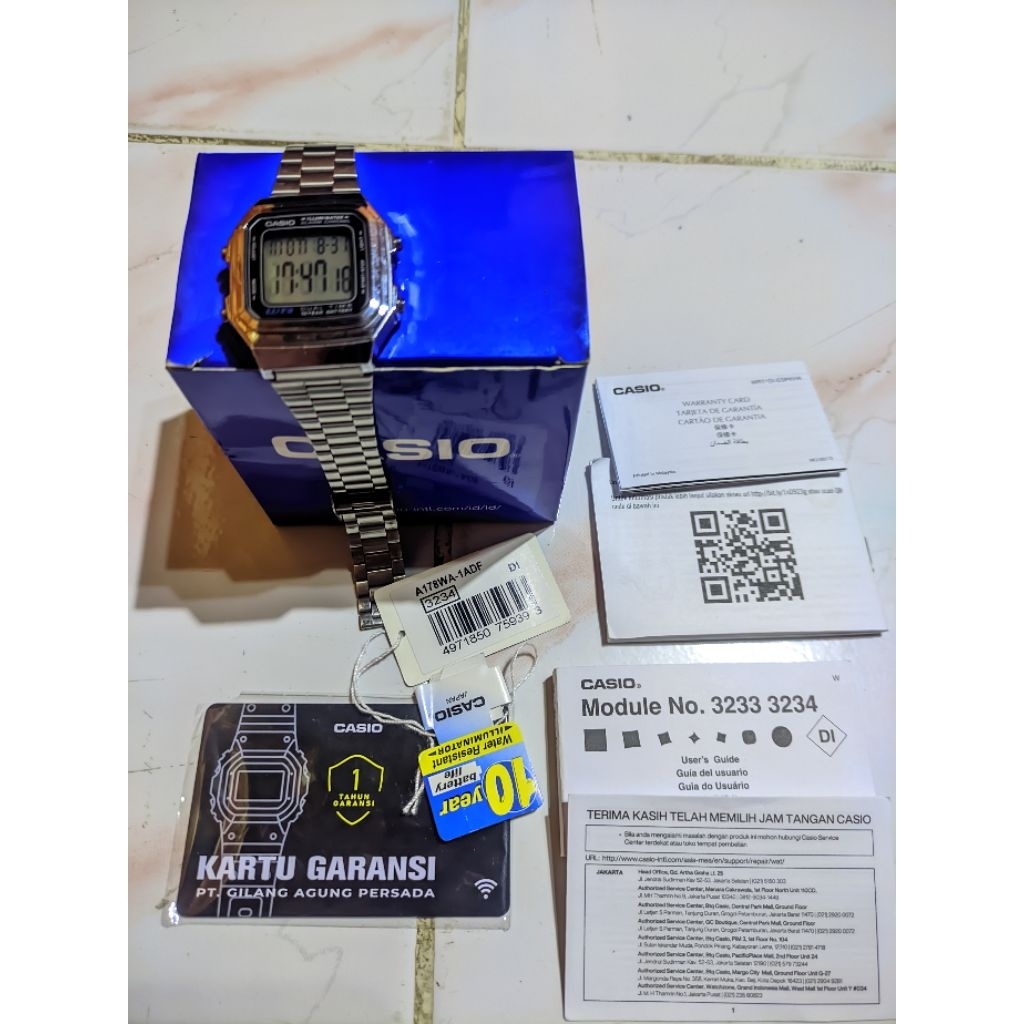 JAM CASIO A178W  jam casio Jam casio original lengkap masih bagus