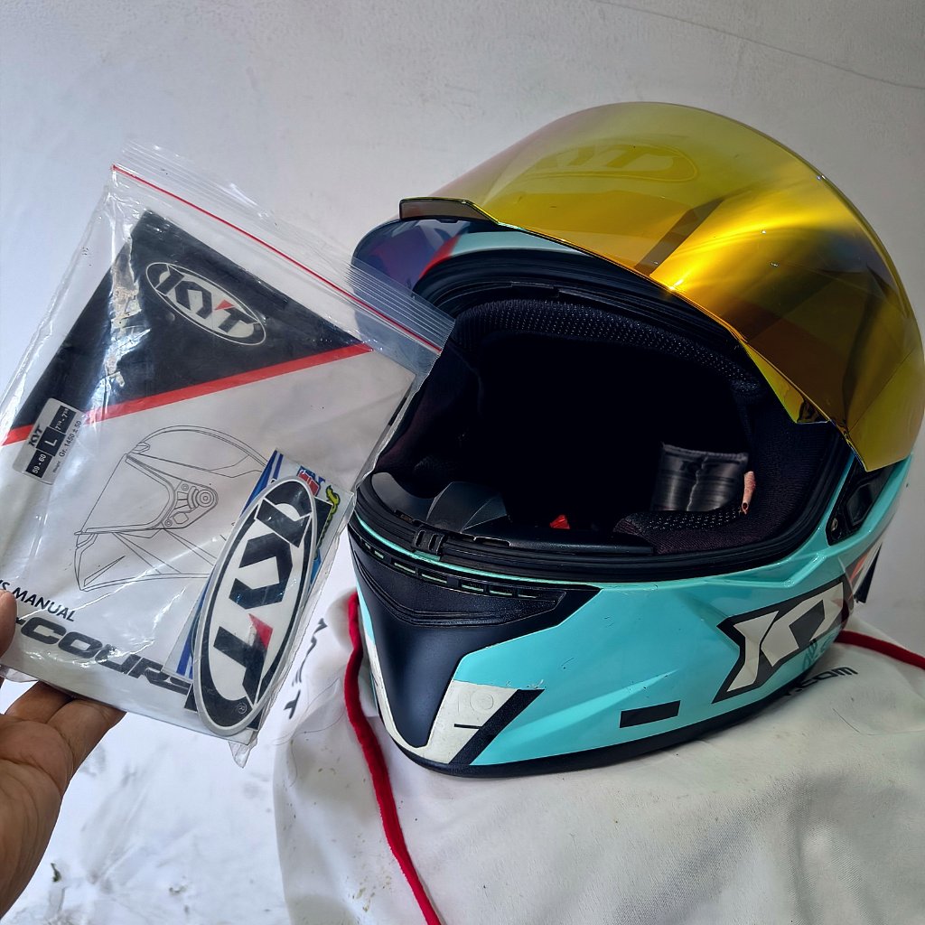 [Bekas] Helm Full Face KYT TT Course Size L Leopard Dallaporta TTC