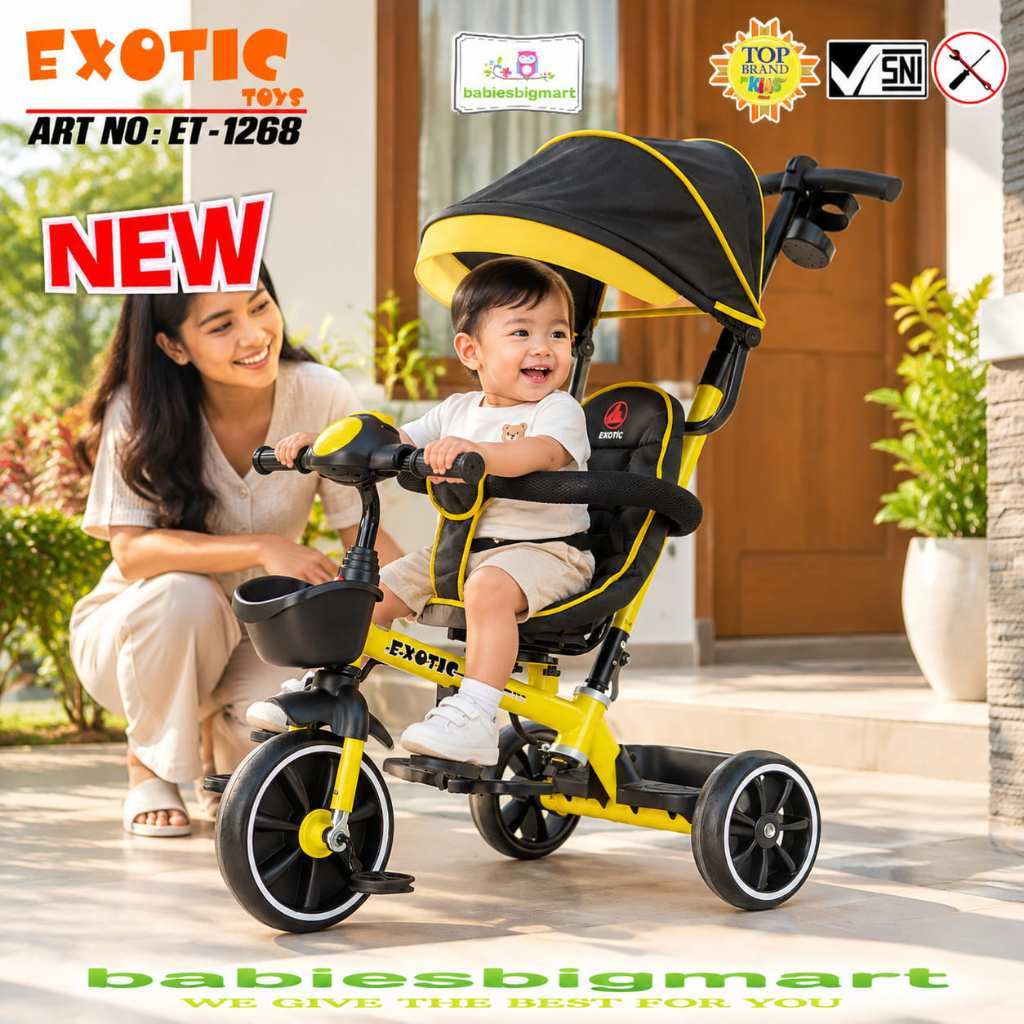 SEPEDA ANAK RODA TIGA 3 TRICYCLE EXOTIC ET 1263 , ET 1262 , ET 1267 , ET 1268 , ET 1269 , ET 1261 1 