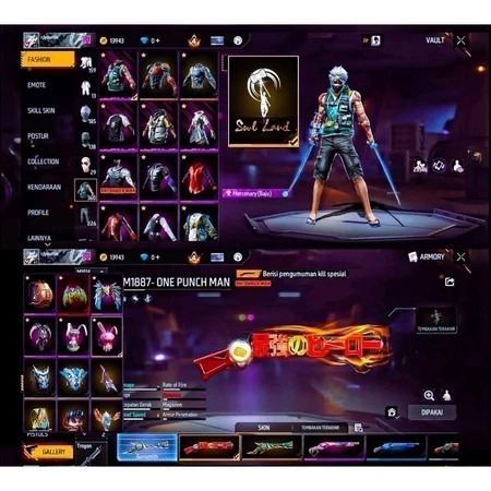 Cod akun fire free sultan S 1 terbaru sg opm