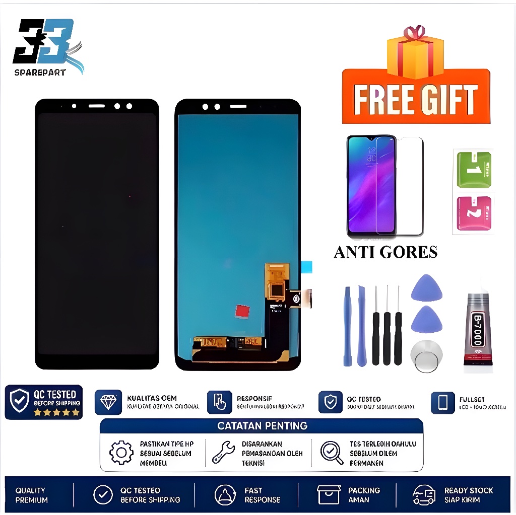 LCD TOUCHSCREEN SAMSUNG A8 PLUS 2018 / A730 ORIGINAL OLED LCD FULLSET