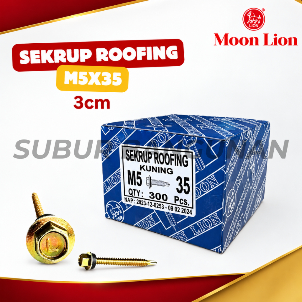 (DOS) Baut Roofing / Baut Spandek / Baut Drilling / Skrup Roofing / Skrup Spandek 3.5 CM (300 Pcs)