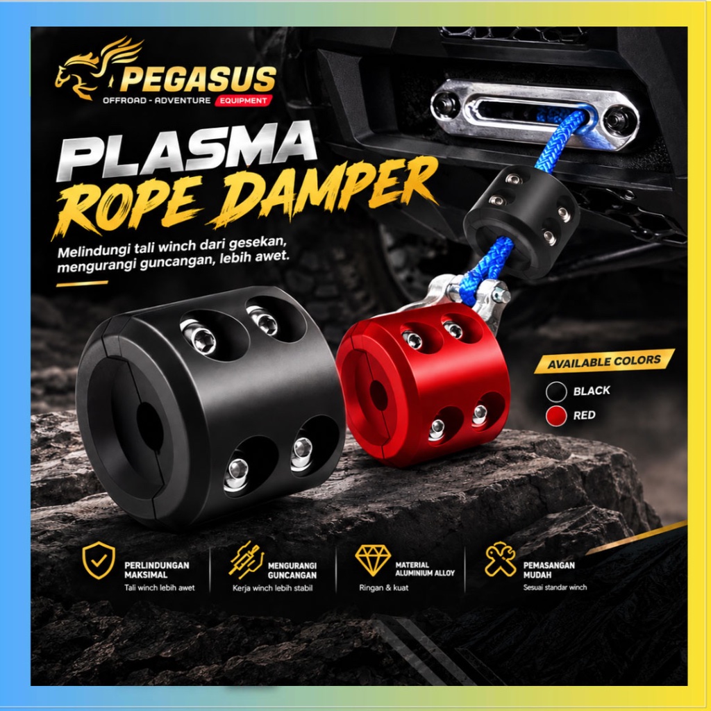 PLASMA ROPE DAMPER WINCH OFFROAD HEAVY DUTY