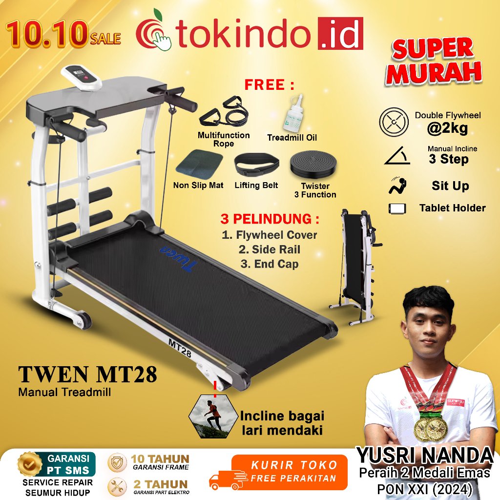TWEN MT21 MT28 MT31 MT38 Treadmill Tanpa Listrik Treadmill Manual Treadmill Multifungsi Treadmill Li
