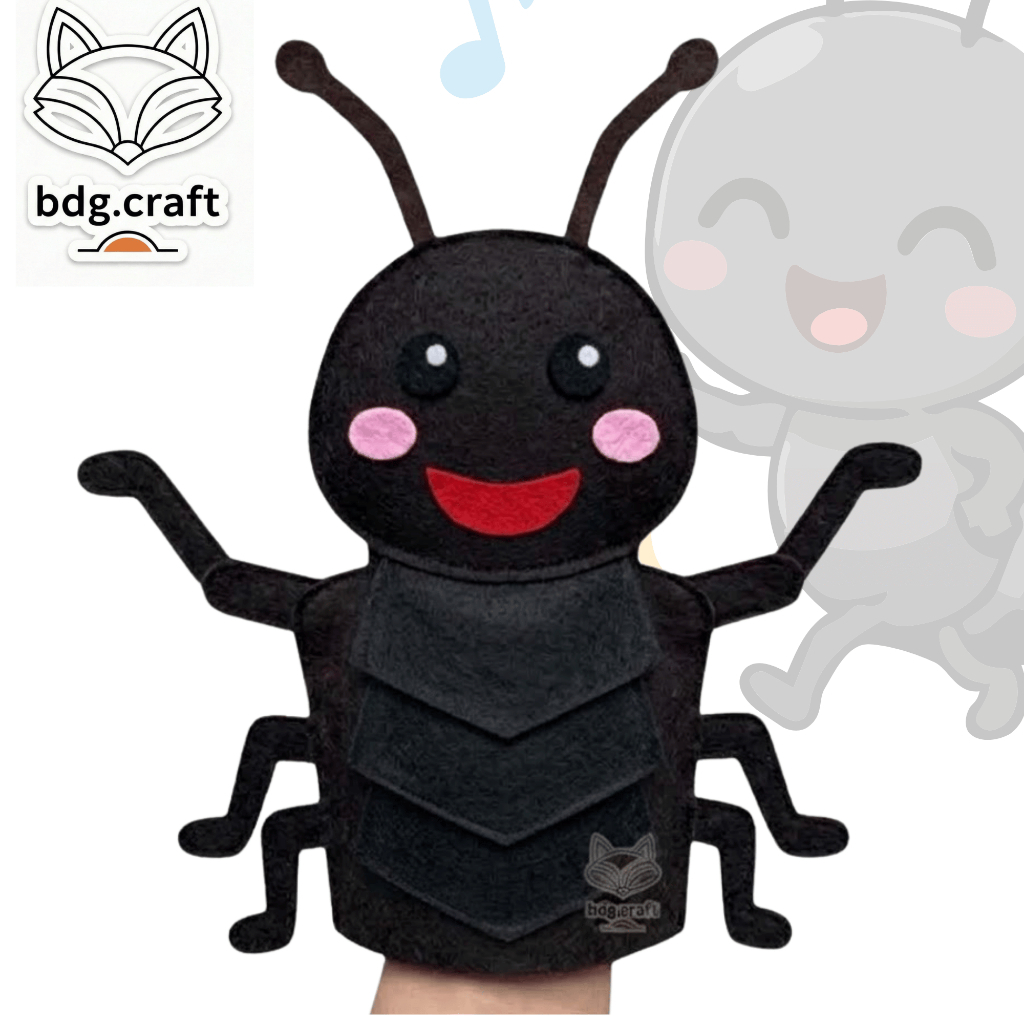 Sarung Tangan Boneka Laba-Laba Hitam BDGCRAFT Mainan Anak Bentuk Serangga semut