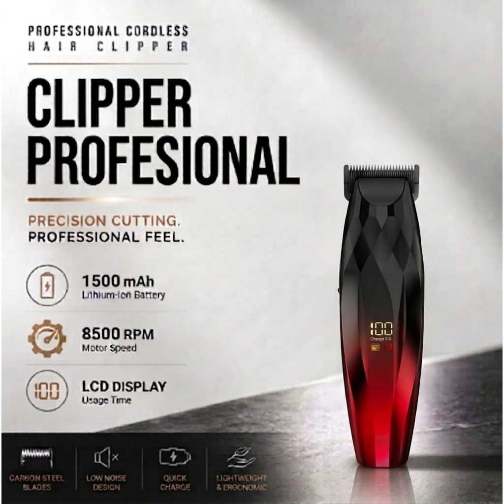 PROFESIONAL TRIMMER CLIPPER KECIL ALAT CUKUR POTONG RAMBUT BARBER SALON AWET TAJAM KUMIS JENGGOT MUR