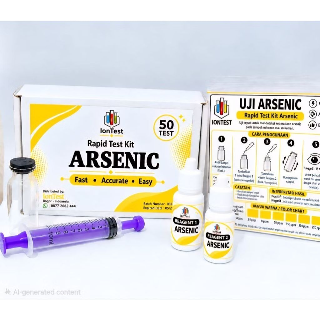 Test Kit Arsen / Rapid Test kit uji Arsen / Tes Uji Arsenic
