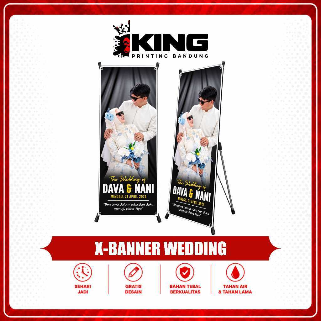 X Banner Wedding Custom – Cetak Standing Banner Pernikahan Foto Pengantin Acara Wedding