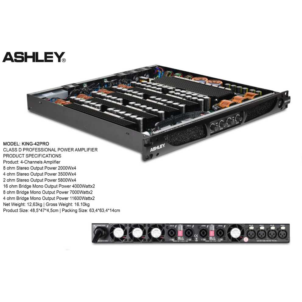 POWER AMPLIFIER ASHLEY KING42PRO KING 42 PRO KING42 PRO CLASS D
