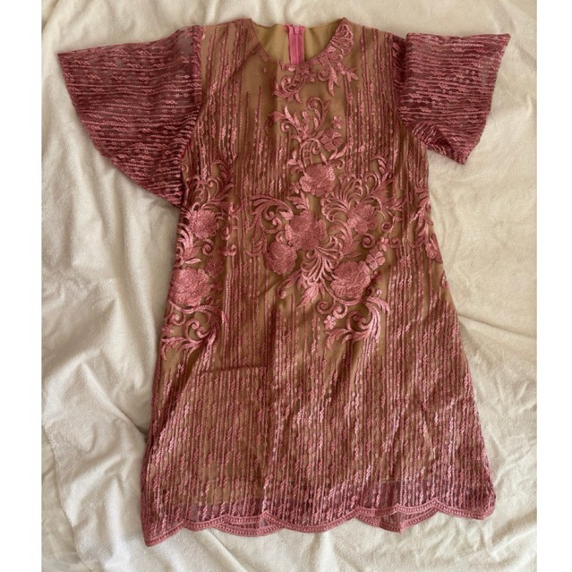 PL gaun full brokat brukat miss nomi dress buat kondangan