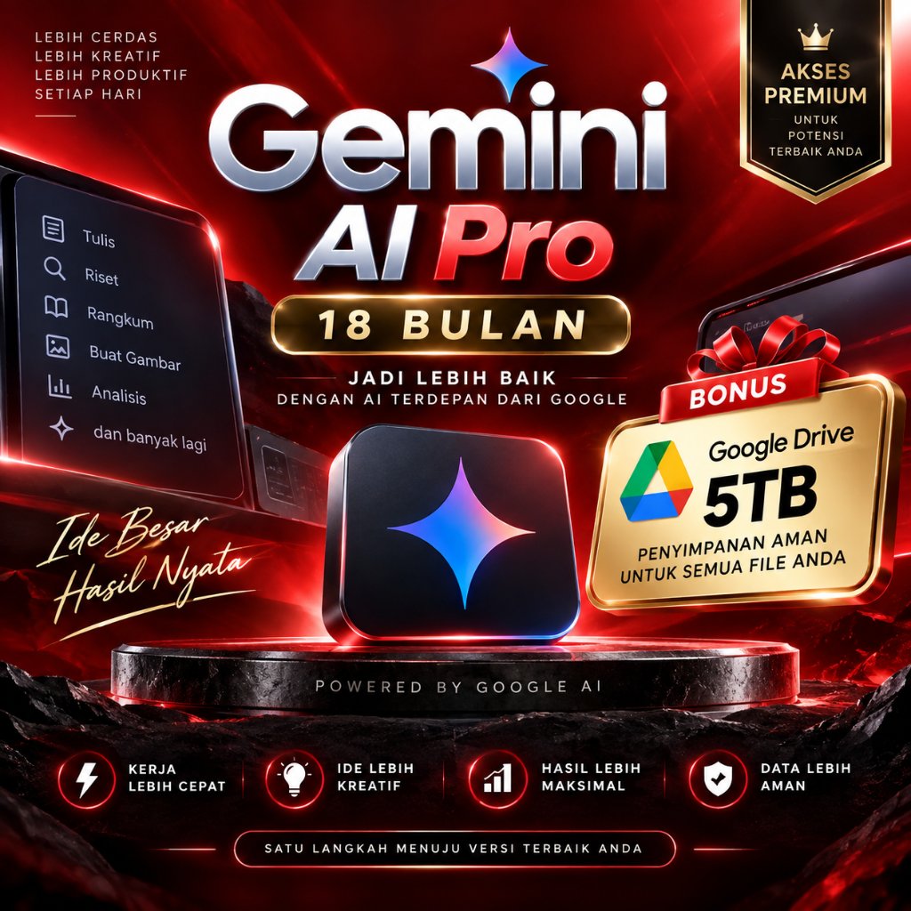 Google Gemini AI Pro 18 Bulan | Google Drive + Google Photo 5TB