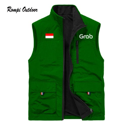 Terjamin - Rompi Hiking Grab Driveer Pria Jaket Rompi Pria Grab Bendera Rompi Grab Terbaru Jakey Rom