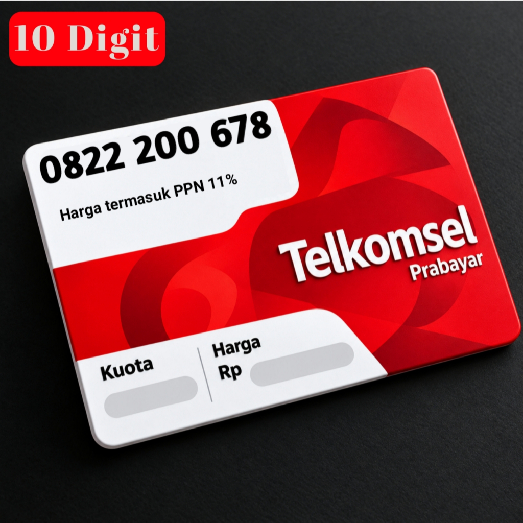 10 Digit Angka - Kartu Perdana Nomor Cantik Telkomsel Simpati  - O822 200 678