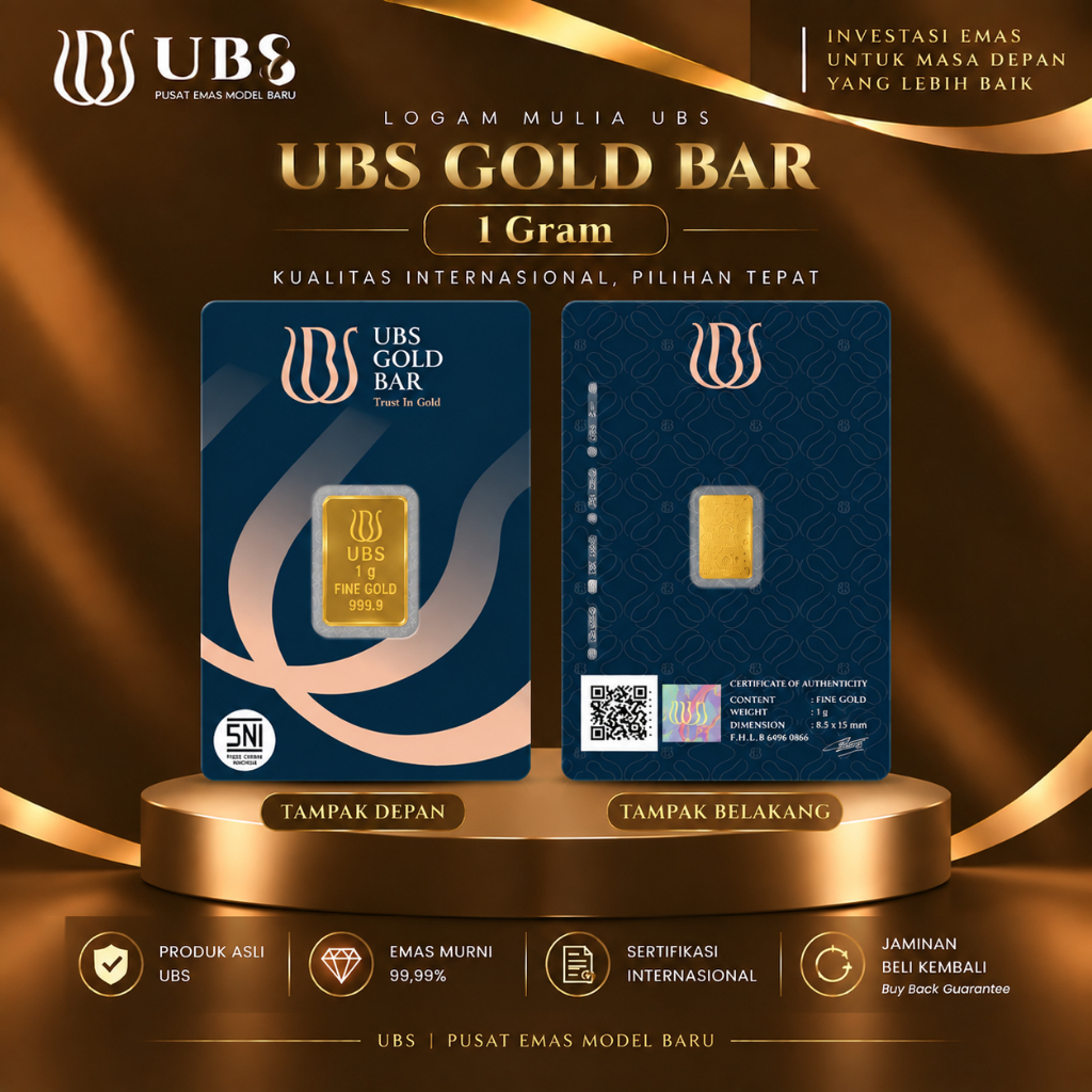 Logam Mulia Emas UBS1gr PRESS QR CODE (MULUS) BISA COD