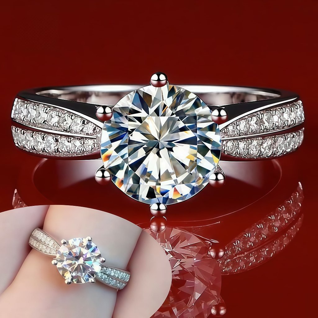 Cincin Wanita Original Korea Sertifikat GRA  Cincin Cewek Cincin Moissanite Bersertifikat GRA Cincin