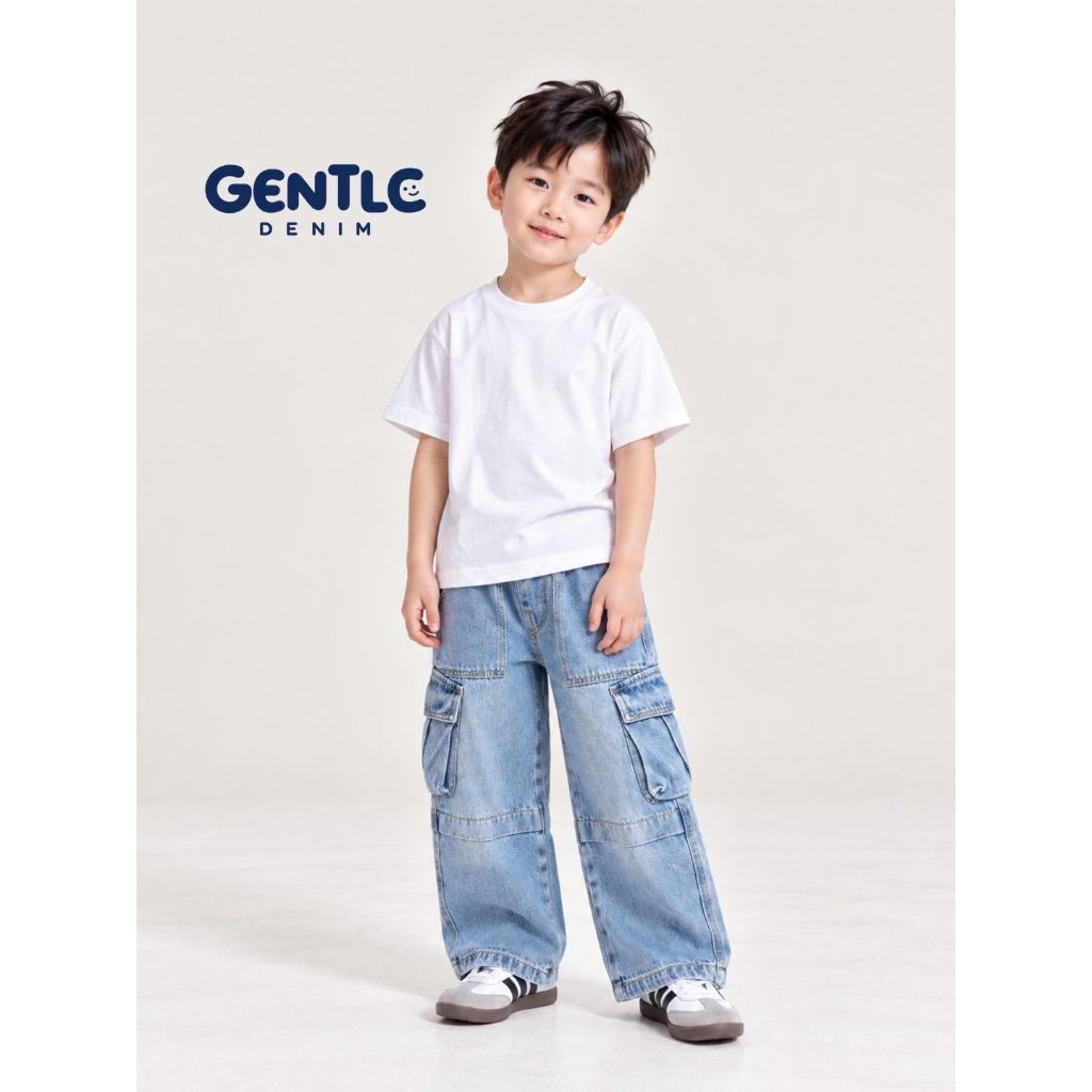 GentleDenim CELANA JEANS CARGO ANAK PREMIUM - CPAN0038 - Celana Panjang Anak Laki Laki Perempuan - C