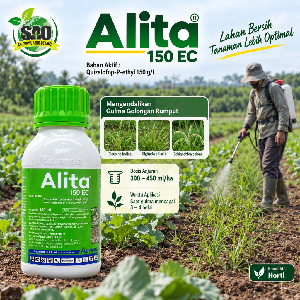 Obat Rumput ALITA 150 EC 100ml Herbisida Selektif Pembasmi Gulma Rumput Sayuran Hortikultura sejenis