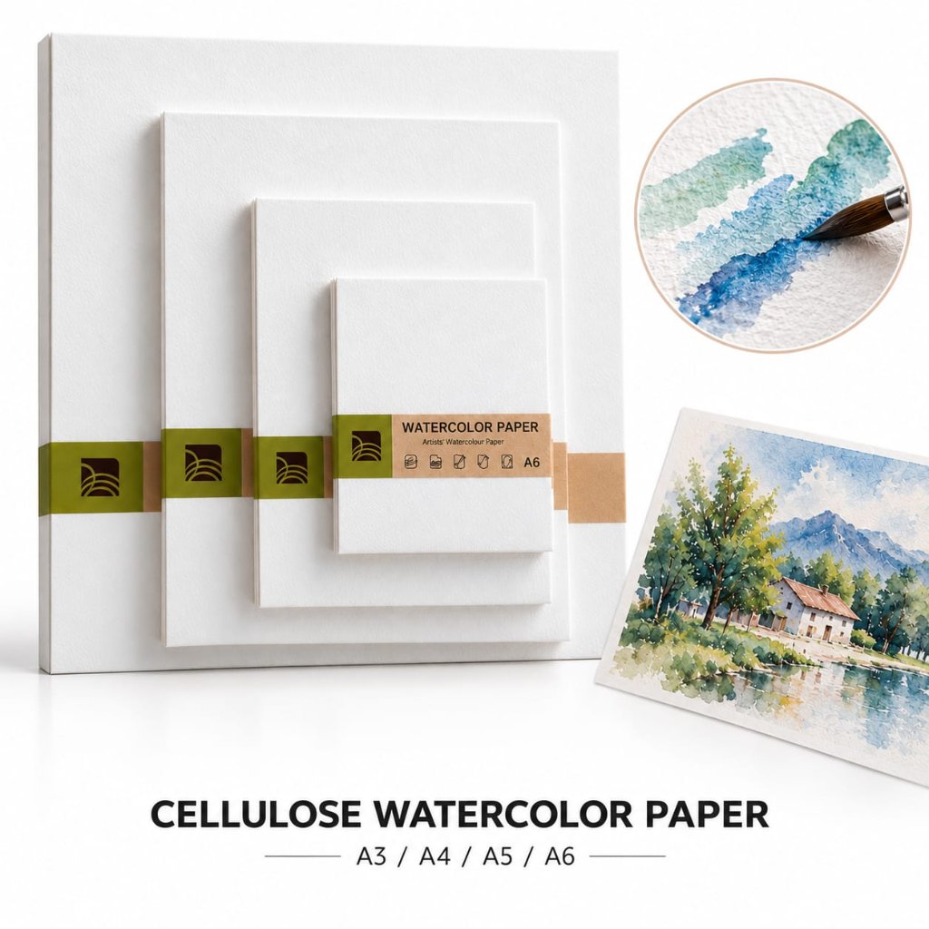Baohong Watercolor Paper Cellulose 300gsm 180gsm Kertas Lukis Cat Air Painting Paper A6/A5/A4/A3
