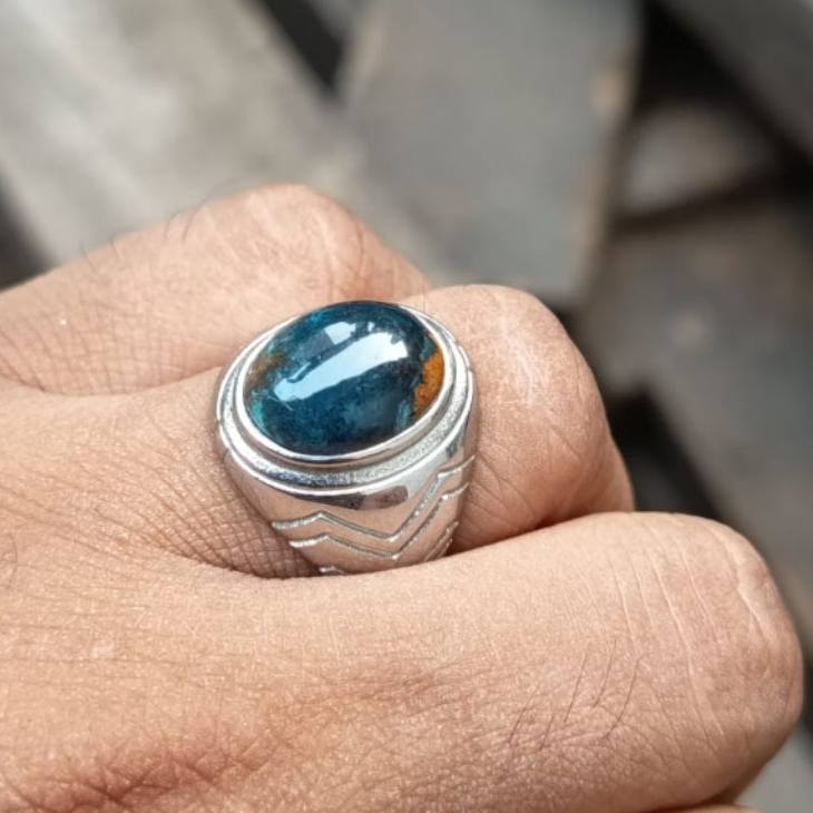 Batu akik natural BACAN DOKO majiko coklat kembang original size 9