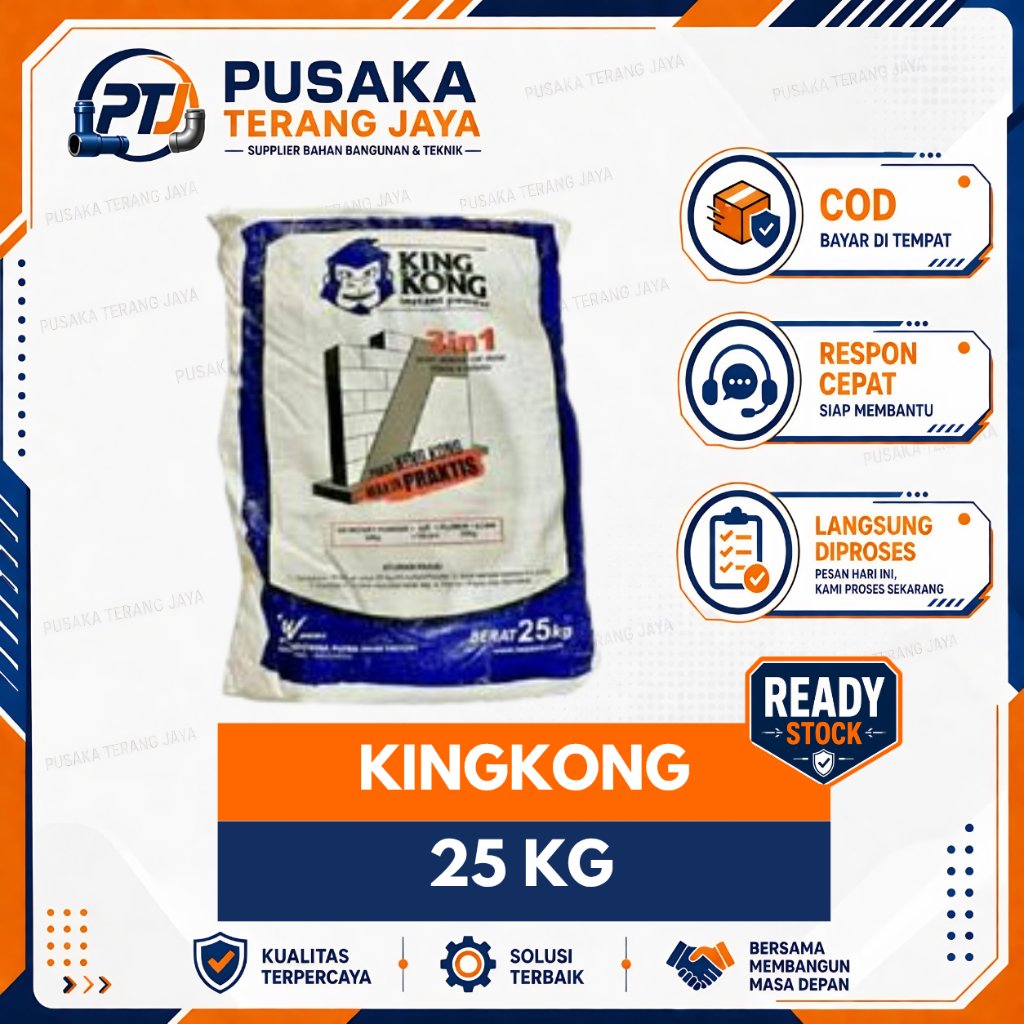 Plamir acian Skimcoat Kingkong kemasan 25 KG / 25000 gram zak aci tembok