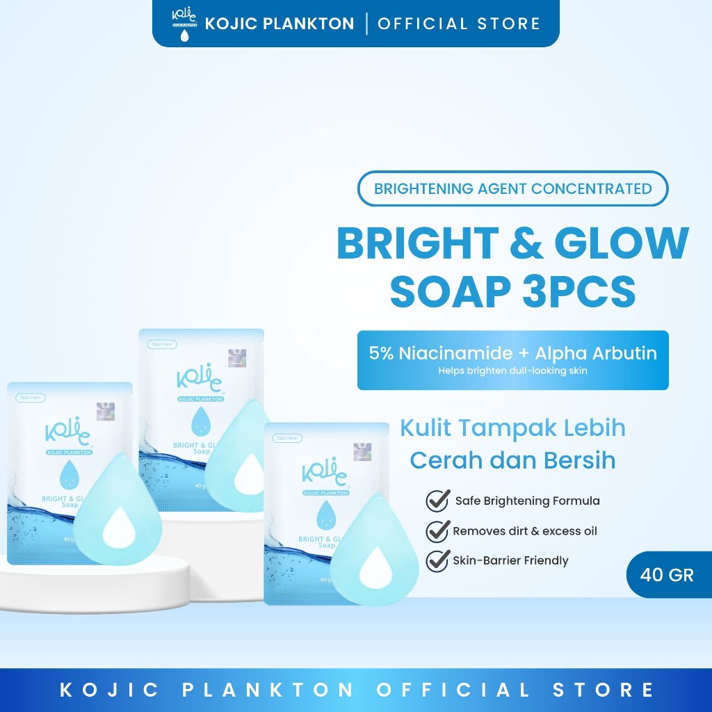 KOJIC PLANKTON - [BELI 2 GRATIS 1] - [3PCS] BRIGHT & GLOW SOAP 40 GR Mencerahkan kulit