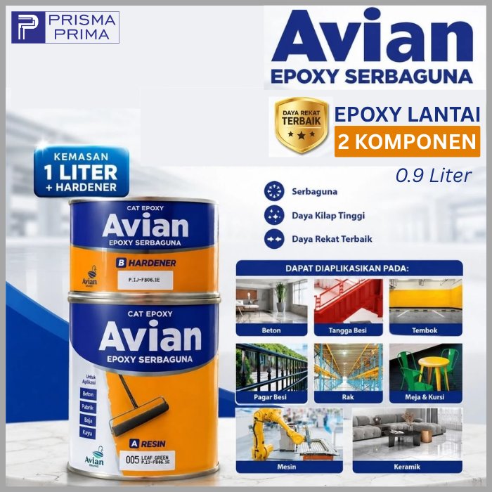 Cat Epoxy Lantai Avian — Tahan Gesekan , Anti Noda, Hasil Mengkilap. Avian Cat Epoxy Paint Lantai Se