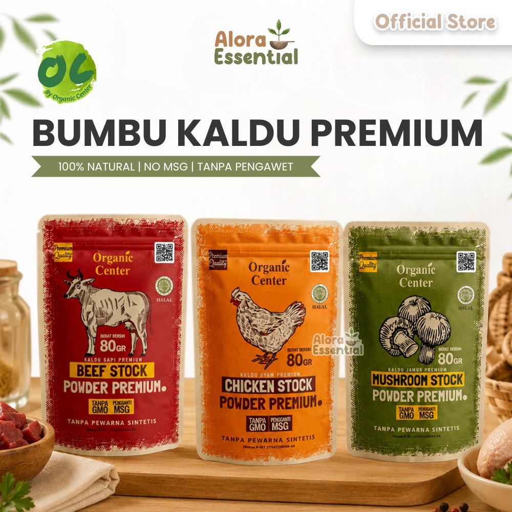 Organic Center Kaldu PREMIUM untuk MPASI & Masakan Anak 80 gram - Kaldu Gurih Alami - Kaldu Ayam Kam