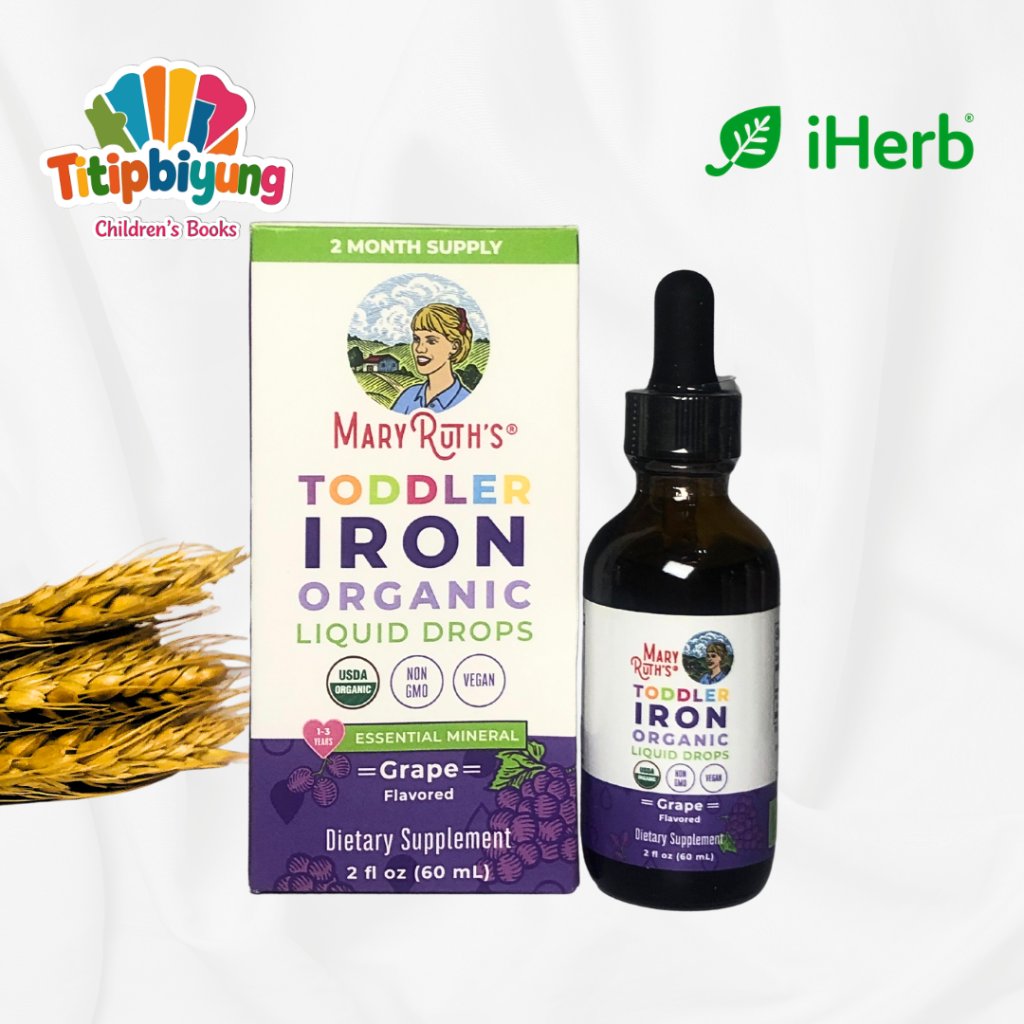 MaryRuth's, Toddler Iron Organic Liquid Drops, 1-3 Years, Grape, 3.5 mg, 2 fl oz (60 ml)