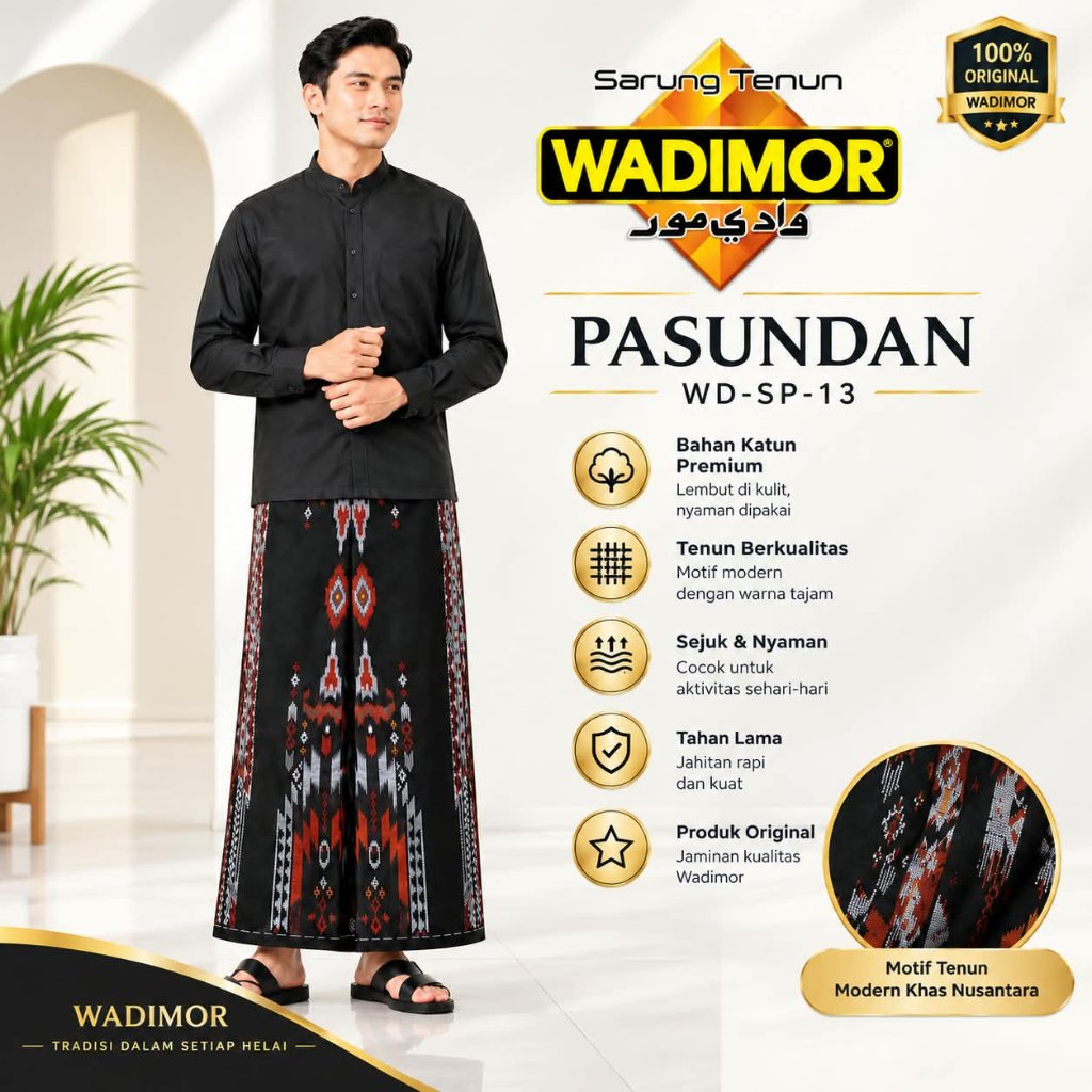 sarung wadimor hitam batik kembang kain sarung motif batik bali jawa aestetik perlengkapan sholat pr