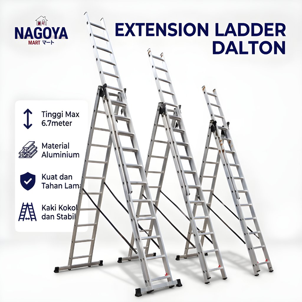 Tangga aluminium lipat extension 6.7 meter / 8 meter / 9.2 meter Tangga extension DALTON