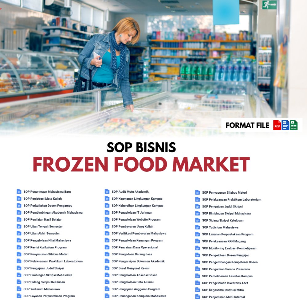 SOP Bisnis Frozen Food Market Terlengkap S.O.P Usaha Makanan Beku Dingin
