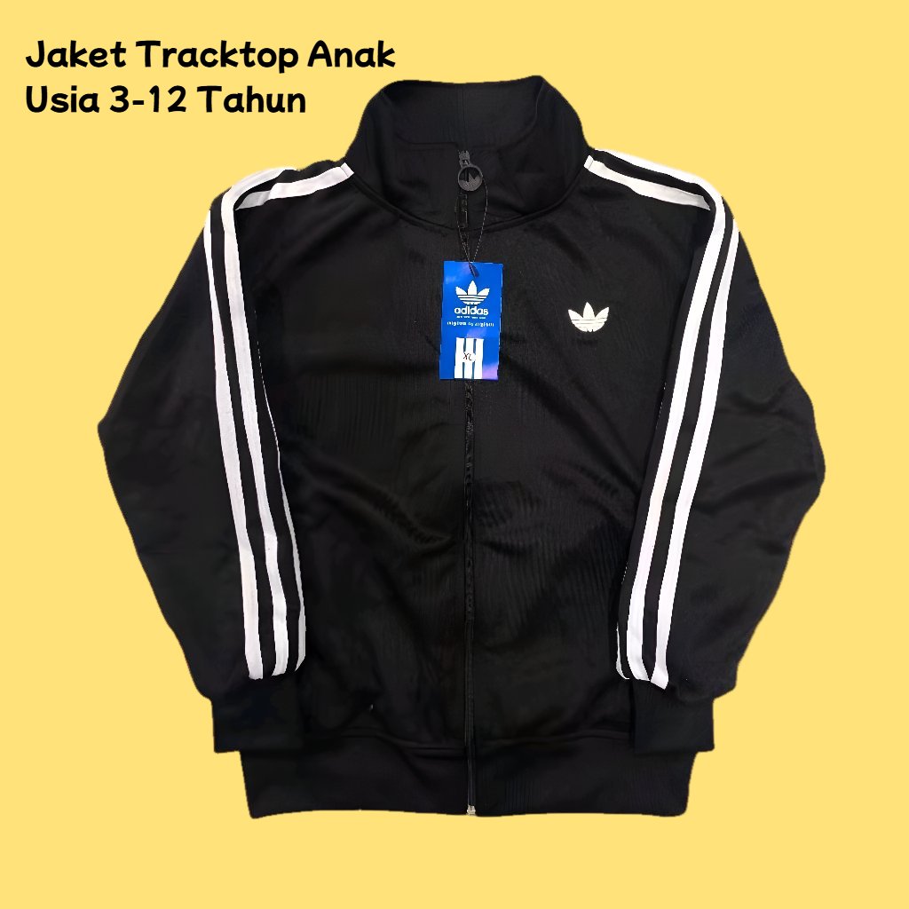 Jaket Anak Laki laki dan Perempuan Adidas  Terbaru Jaket Strip Adidas Jaket Tracktop Anak Unisex Bis