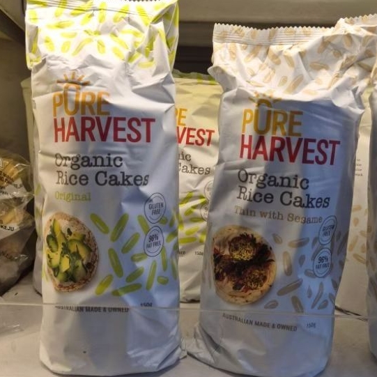Pure Harvest Organic Rice Cakes Import 150gr Varian Original / Sesame