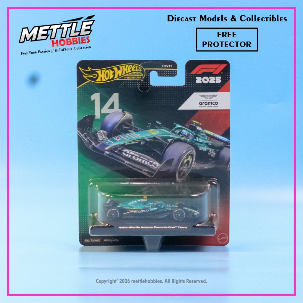 Hot Wheels Premium Formula One Aston Martin Aramco Team #14 Fernando Alonso F1 2025 Diecast Miniatur