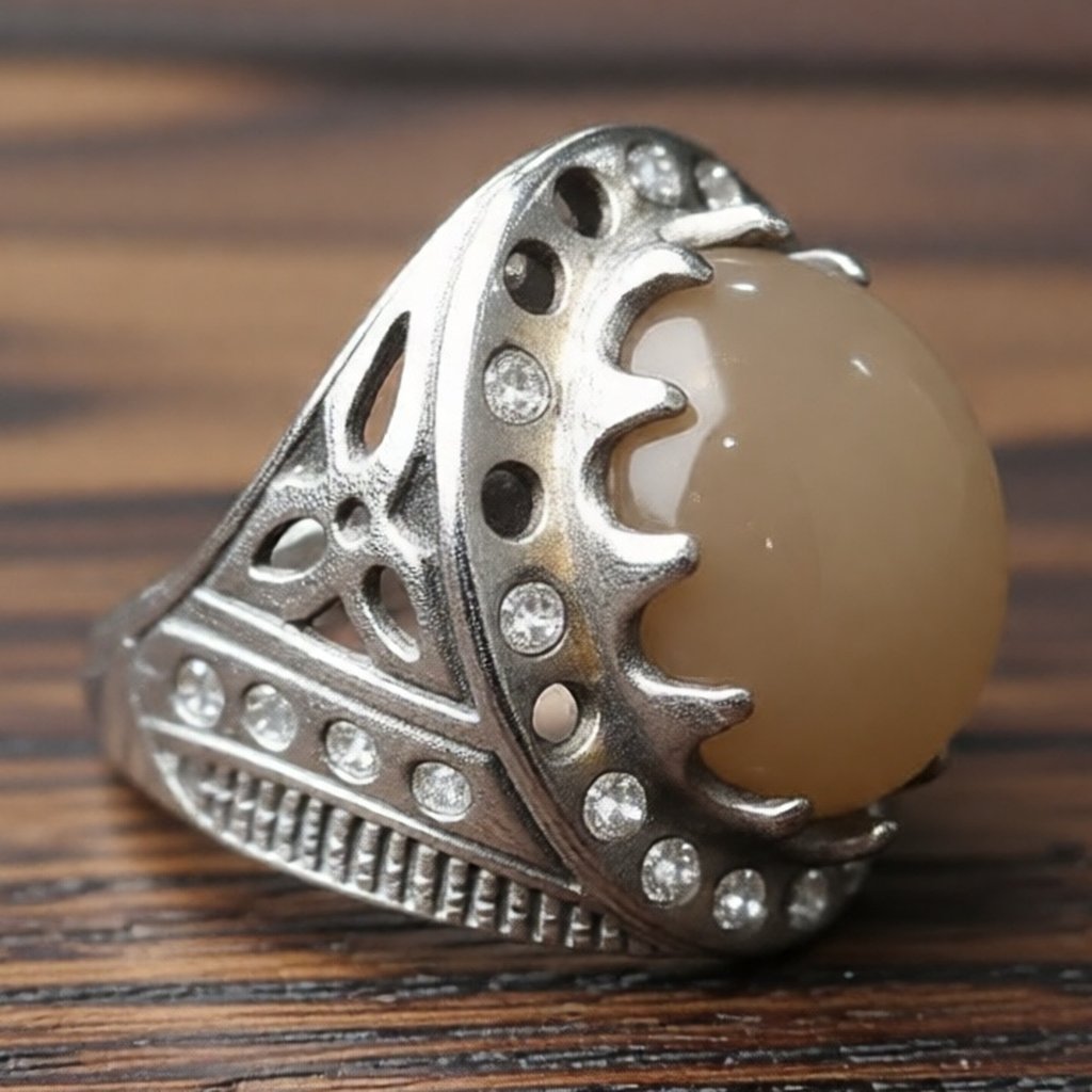 Cincin Emban Perak Ring 7.7 Batu Akik Anggur buat syle harian