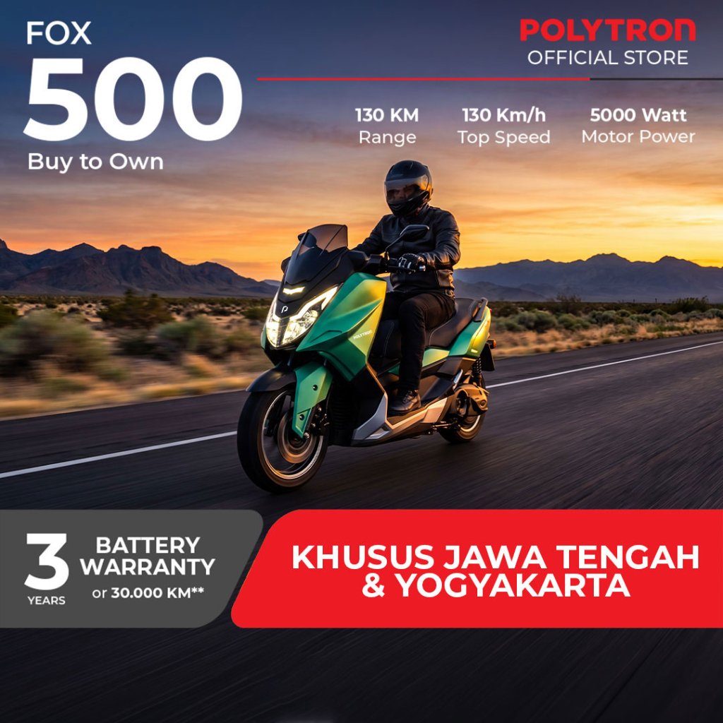 POLYTRON Fox 500 - Buy to Own - Electric Sepeda Motor Listrik - OTR Jawa Tengah & DIY, Cilacap, Purb