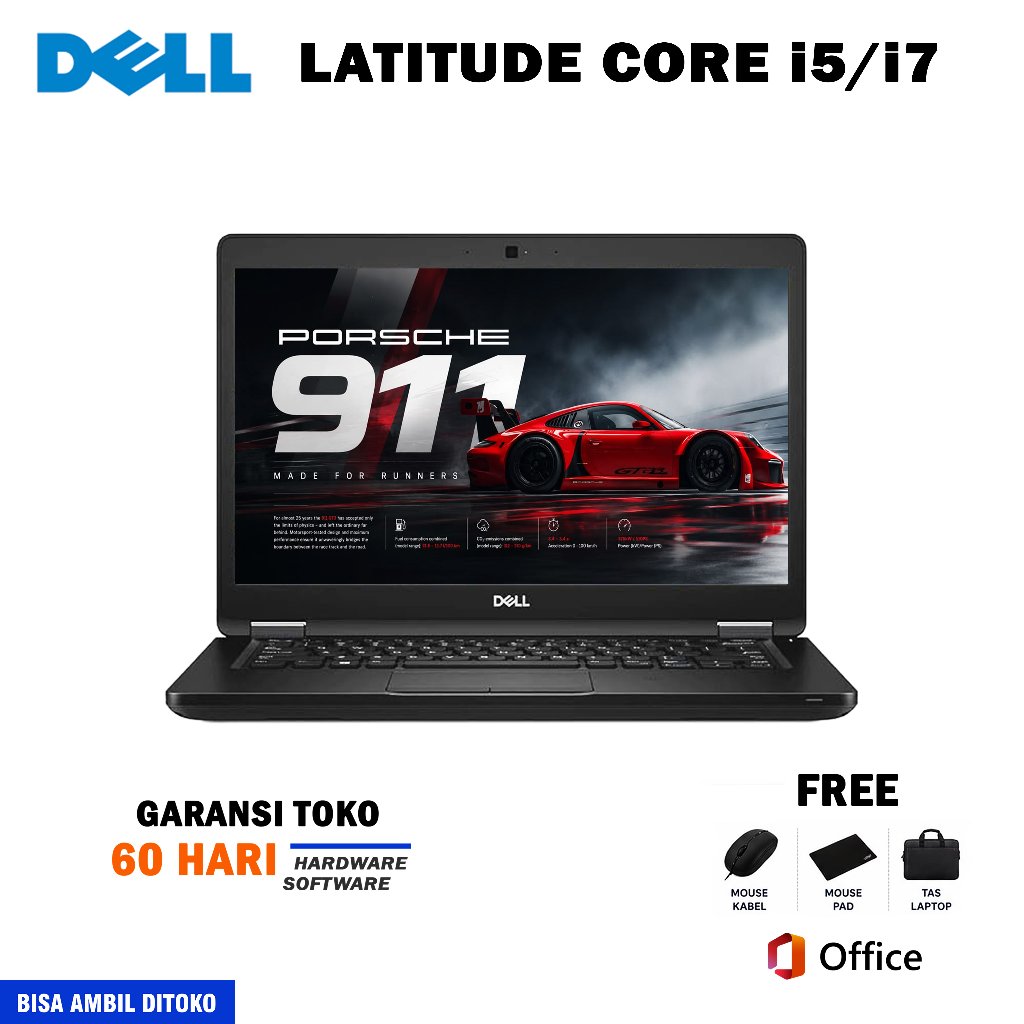 Laptop Dell Latitude Core i5/i7 RAM 16GB SSD 512GB SECOND MURAH