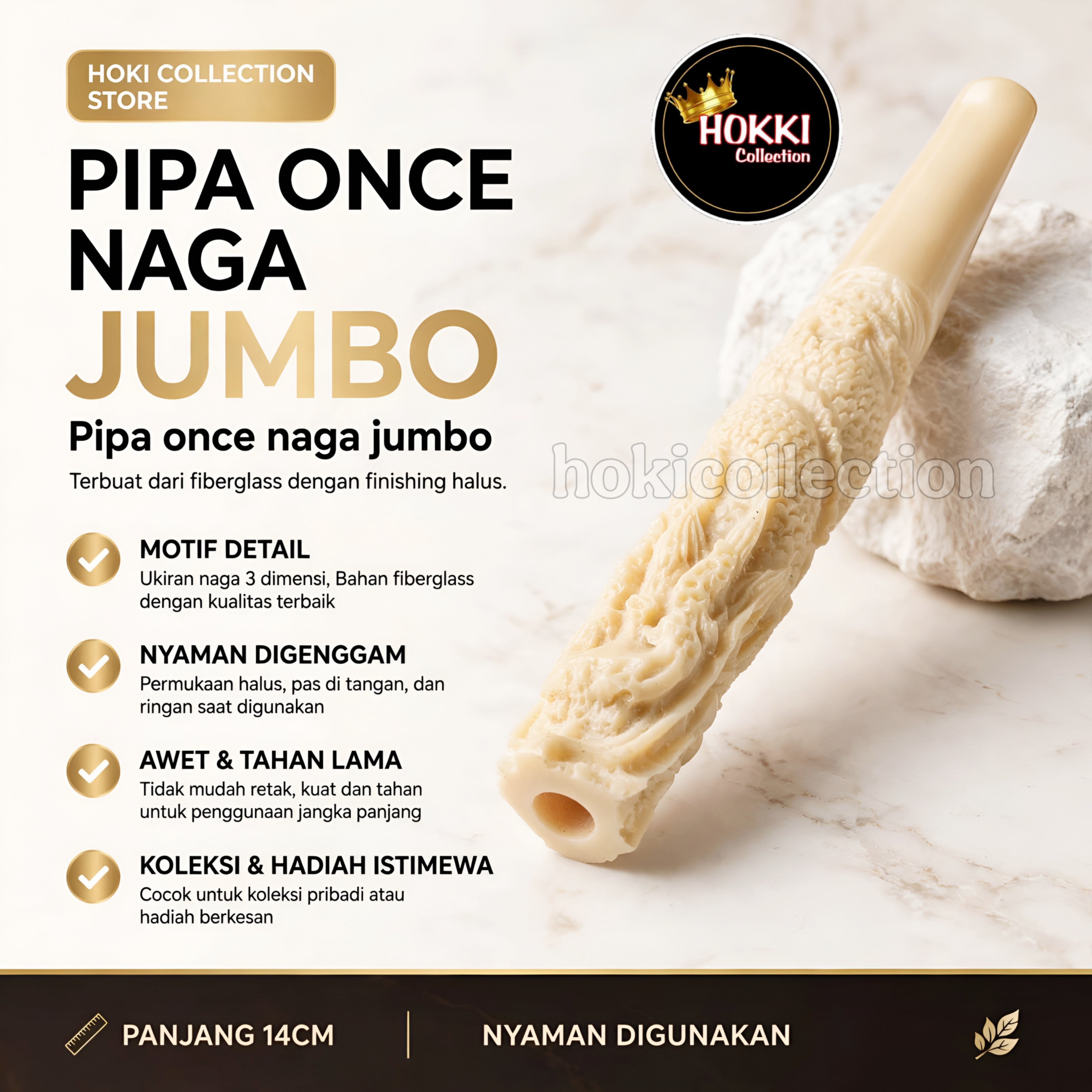 Pipa Cangklong Once Model GG Ukir Naga Ekslusif Super Jumbo