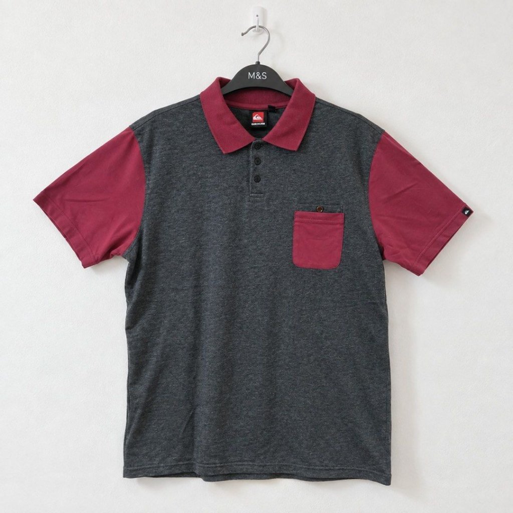Vintage QUIKSILVER Pocket Polo Shirt | kaos kerah basic Quik silver 90s y2k quicksilver surf