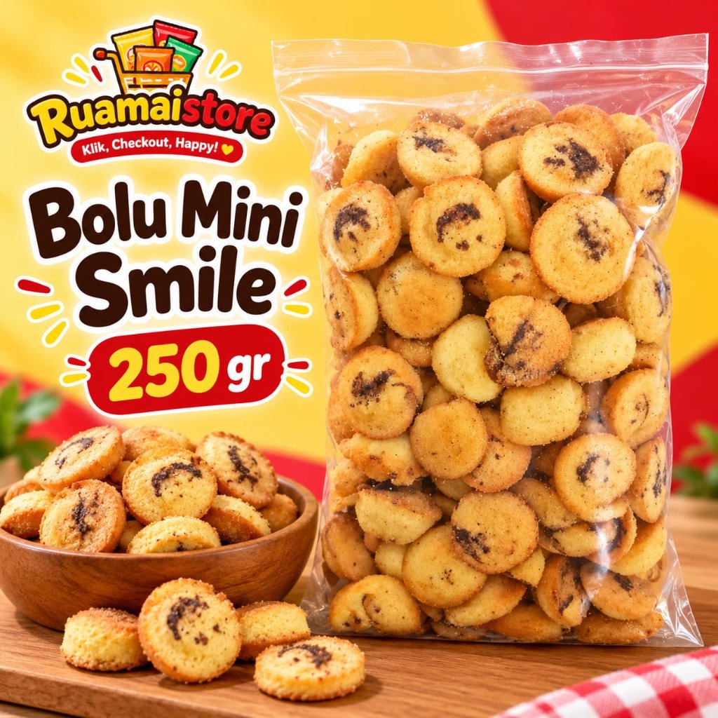 (KILO) Bolu Mini Kering Smile Roti Kering Bagel 250gram
