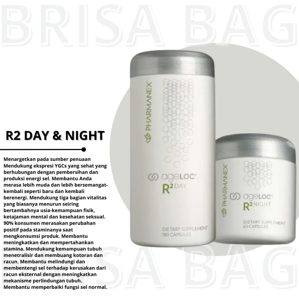 R2 Day & Night Suplemen Kecantikan Anti Aging 180 Kapsul Exp 11/2027