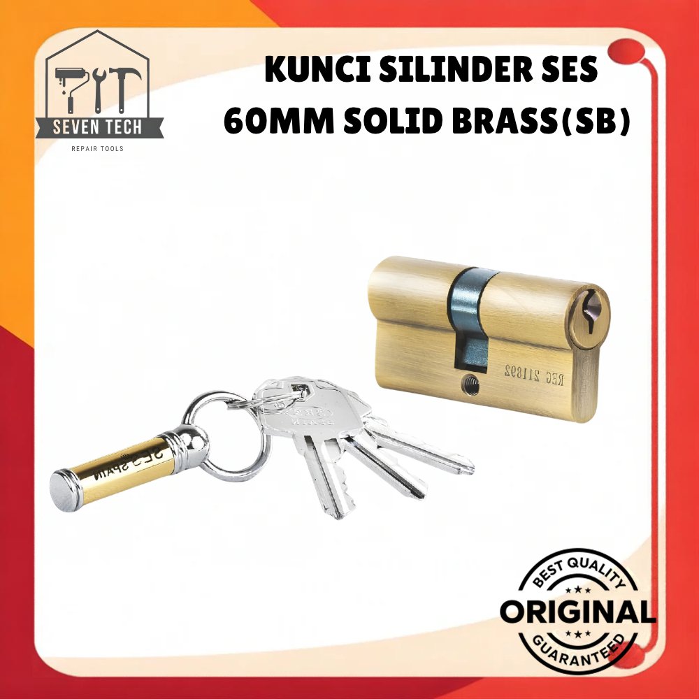 SILINDER / CYLINDER KUNCI SES 60MM SOLID BRASS(SB) / SILINDER KUNCI PINTU BESAR SES 60MM
