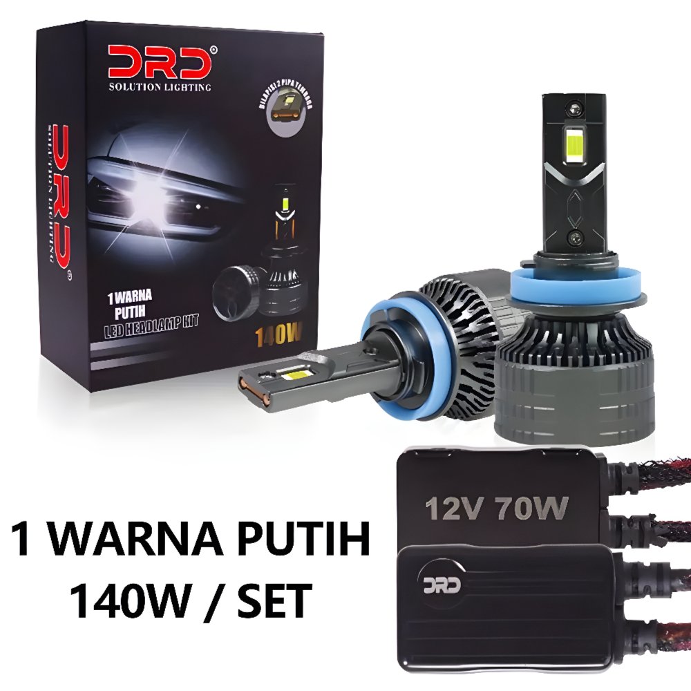 Bohlam Lampu Utama LED Mobil 1 Warna 140W/Set DRD H4 H11 Canbus Can Bus Motor