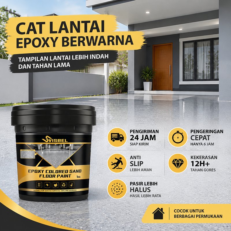Cat Lantai Pasir Epoxy Cat Lantai Epoxy Pasir Cat Epoxy Lantai Waterproof Anti Slip Tahan Gores