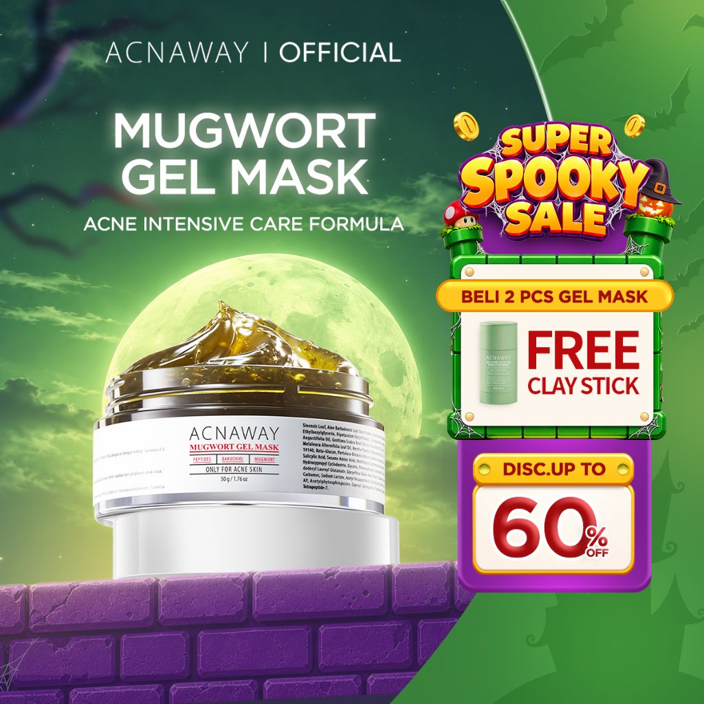 [FREE CLAYSTICK] ACNAWAY Advanced Mugwort Gel Mask 50gr – Face Mask Gel Masker Wajah untuk Kulit Ber